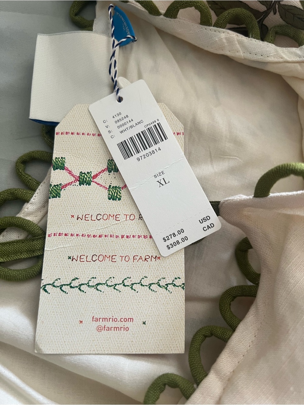 FARM Rio Cream Maxi Dress with Yellow Floral Print and Olive Scallop Straps - Picture 5 of 7